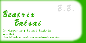 beatrix balsai business card